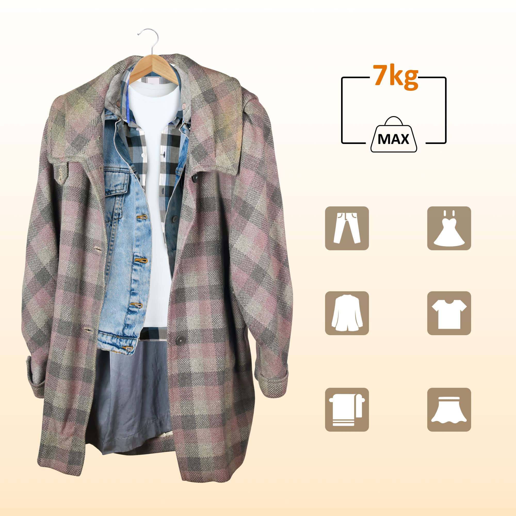 Ribelli Kleiderbügel Holz, 50 Stück, Anzugbügel Jackenbügel mit 360 Grad drehbarem Haken & runder Hosenstange & Schulterkerben, Holzbügel Bügel Geeignet für Mantel, Jacke, Anzug, Hosen, Hemden 4