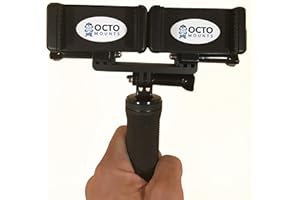 OCTO MOUNT Dual Device Hand-Held Stabilizer for Cell Phone or GoPro Camera. Compatible with iPhones, Samsung Galaxy, HTC, etc.