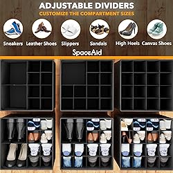 SpaceAid Shoe Organizer for Closet, 2 Pack Foldable