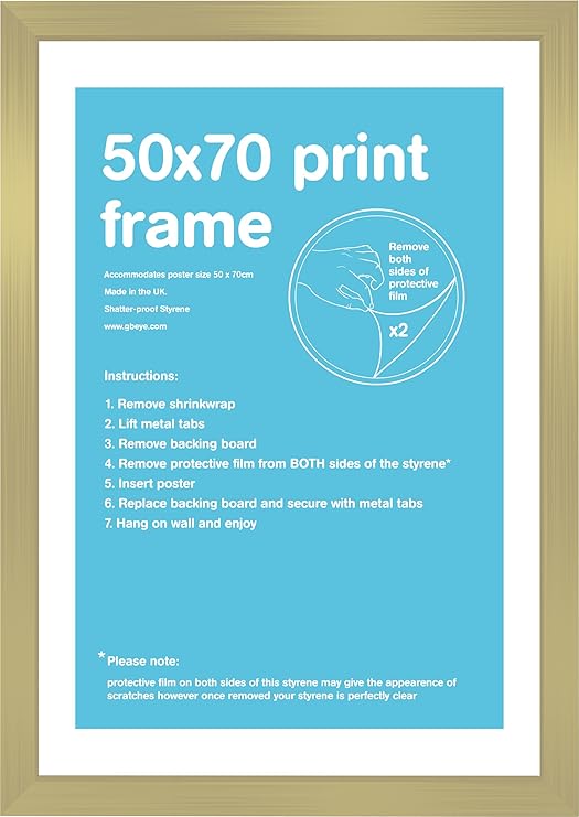 Gold Art Print Poster Frame 50x70cm Amazon.co.uk Kitchen & Home