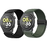XIDESSEN 2 Pack Braided Nylon Bands Compatible with COROS PACE 3/Pace Pro/APEX PRO/2 PRO/APEX 4 42mm,Comfortable Sport Nylon Replacement Strap For Men Women