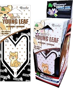 Treefrog Young Leaf JDM Squash scent 24-Pack (1-Box), Cute Shiba, Car Hanging Air Freshener