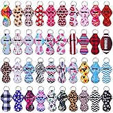 shynek Chapstick Holder Keychain, 40Pcs Lip Balm Holder Keychain Set (Neoprene, Multicolor, Women, Portable)