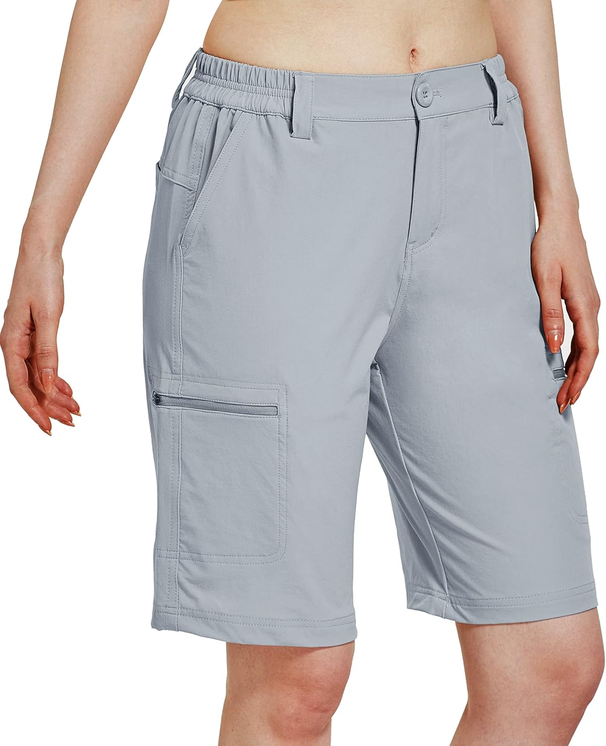Willit Women's 10" Hiking Cargo Shorts Stretch Golf Active Long Shorts Quick Dry Outdoor Summer