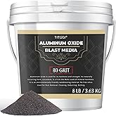 TITGGI 80 Grit Aluminum Oxide Blast Media for Sandblasting, 8 lb | Rust and Paint Removal, Mill Scale Removal, Metal Surface Preparation Before Painting, Coating or Refinishing