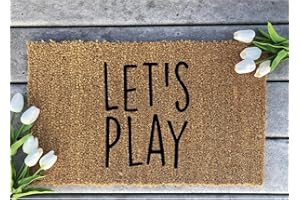 BNIL Mini Playhouse Doormat Let's Play - Kids Welcome Mat Clubhouse Door Mat Small Treehouse Outdoor Gift for Kids Playhouse Decor Welcome Home Floor Holiday Decor 16"X24"