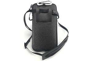 OneJoy Phone Wallet, Cellphone Lanyard Crossbody Phone Purse Cell Phone Bags for Women, Phone Pouch Holster for Men, Neoprene Pouch with Clip on and Shoulder Strap and Zipper Puller XL Size [ Black ]