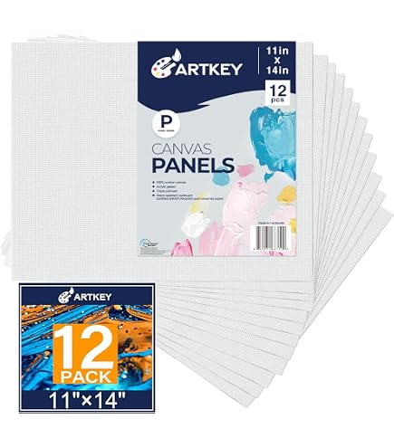 VEVOR 48 Paneles De Lienzo Para Pintar De 280x355 Mm – Lienzos De Algodón Con Tablero MDF, Blanco, Para Acrílico, Óleo Y Acuarela, Apto Para Niños Y Profesionales