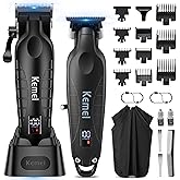 KEMEI 2293 2290D Cordless Hair Clippers for Men Professional,Hair Trimmer,Mens Barber Clippers and Trimmers Set,Electric Hair Cutting Kit,Clipper for Barbers,Rechargeable Haircut Tools,Black