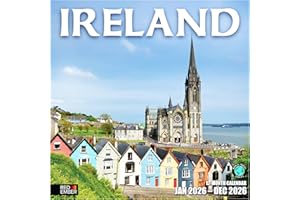 RED EMBER Ireland 2026 Wall Calendar 12 Month | 12" x 24" Open | Thick & Sturdy Paper | Holiday Gift | Irish Europe Travel Calendar 2026