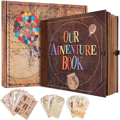 COMBIUBIU Our Adventure Book Scrapbook 146 Pages 8.9x7.7 inch Travel Journal