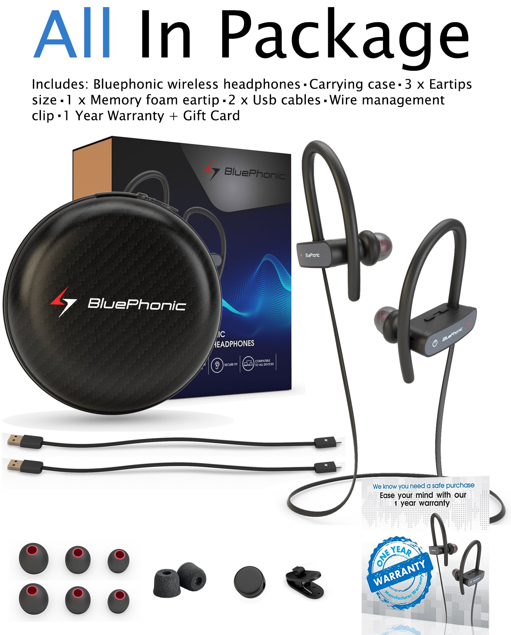 Bluephonic Bluetooth Wireless Headphones | HD Stereo Beats ...