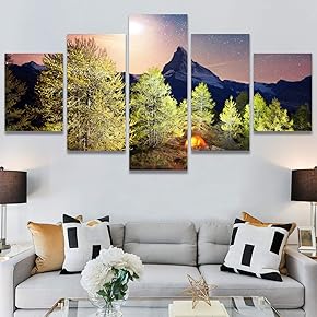 SIGNWIN 5 Panel Canvas Wall Art Modern Art...