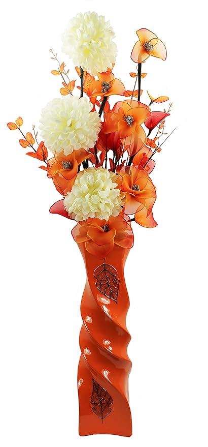 Flourish 795443 110 Cm Large Floor Vase With Artificial Flower