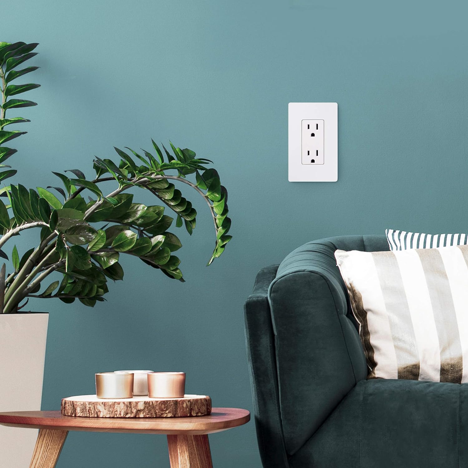 Bates- Screwless Decorator Wall Plates, Switch Plate Covers, 6 Pack, Screwless Wall Plates 1 Gang, White Switch Plate Covers, Switch Cover Plate, Wall Switch Cover, Electrical Outlet Cover Plate - - 
