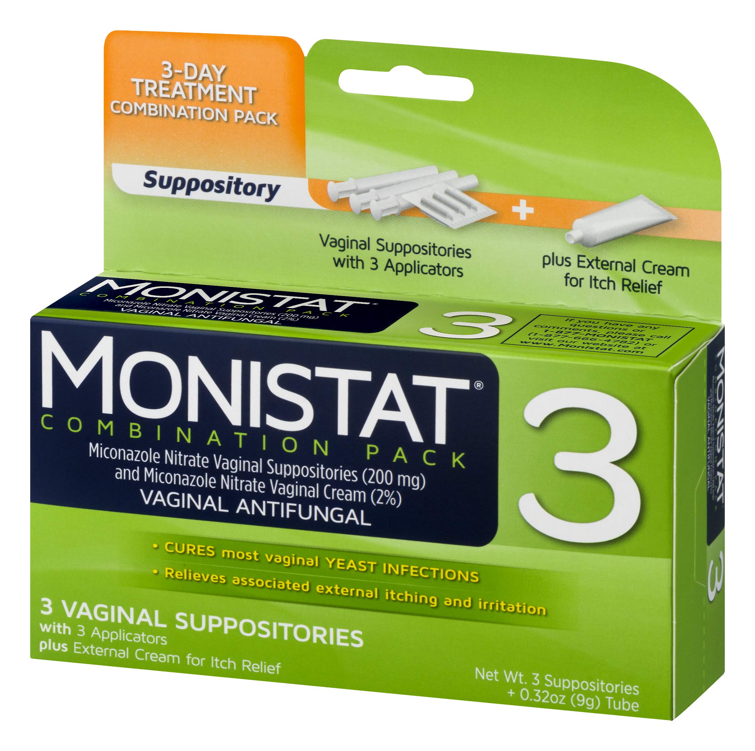 Monistat 3Day Yeast Infection Treatment Suppositories + Itch Relief Cream Buy Online in UAE