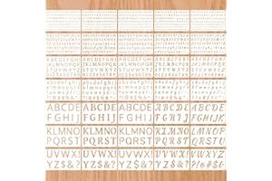 DUOZEA 1/3, 1/2, 3/4, 1, 2 Inch Letter Stencils for Painting, 35 Pack (9.8 X 5.9 Inch) Plastic Small Number and Alphabet Stencils for Crafts Art Projects