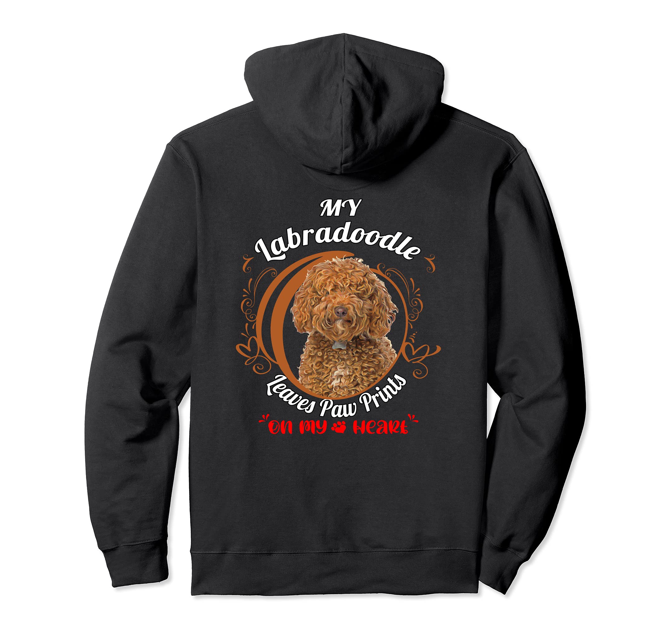 Labradoodle Dog Owner Design Paw Prints On My Heart Pullover Hoodie