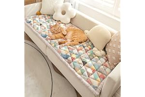 LUCKY MONET Non Slip Pet Couch Covers for Dogs Washable Cotton Plaid Sofa Cover Protective Pet Mat Bed Fuzzy Couch Cover for Sofa Pet Friendly, Floral Garden Chic Furniture Covers (Iris, 27.6×70.9in)