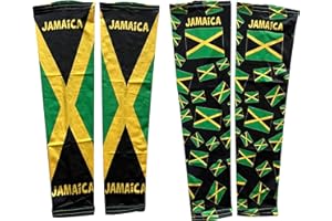 EVERYTHING CROPOVER Caribbean Flag Arm Sleeves for Carnival J'ouvert Basketball Men Women UV Protection Compression | 1 pair