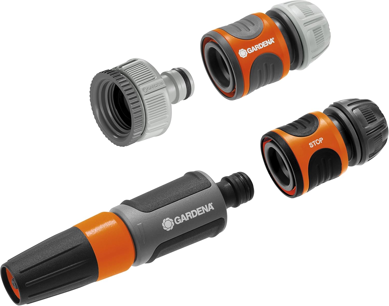 Gardena System Basic Set including connecting parts for 13 mm (1/2 inch) and 15 mm (5/8 inch) hoses: Tap connection Set including cleaning spray nozzle (18291-20) - Image 3