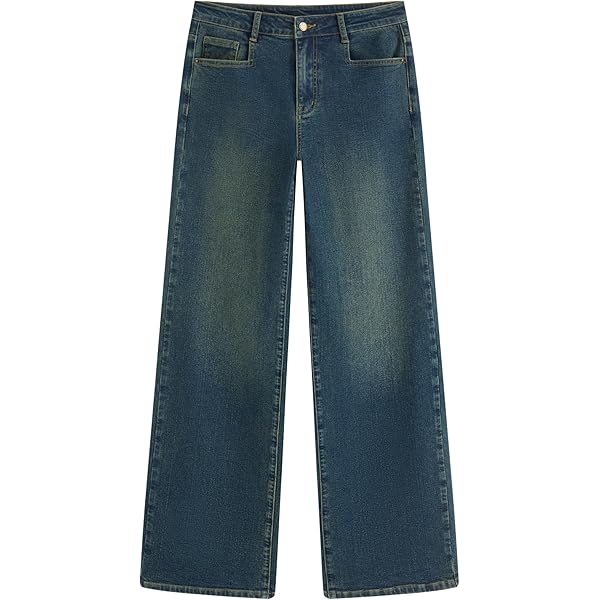 Mens Loose Fit Hip Hop Jeans Straight Retro Relaxed Fit Denim