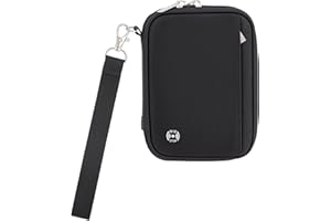 WALNEW Passport Holder for Travel - RFID Blocking Travel Wallet Essentials Organizer with Card Slots & Zipper Pocket (Women/Men), Black