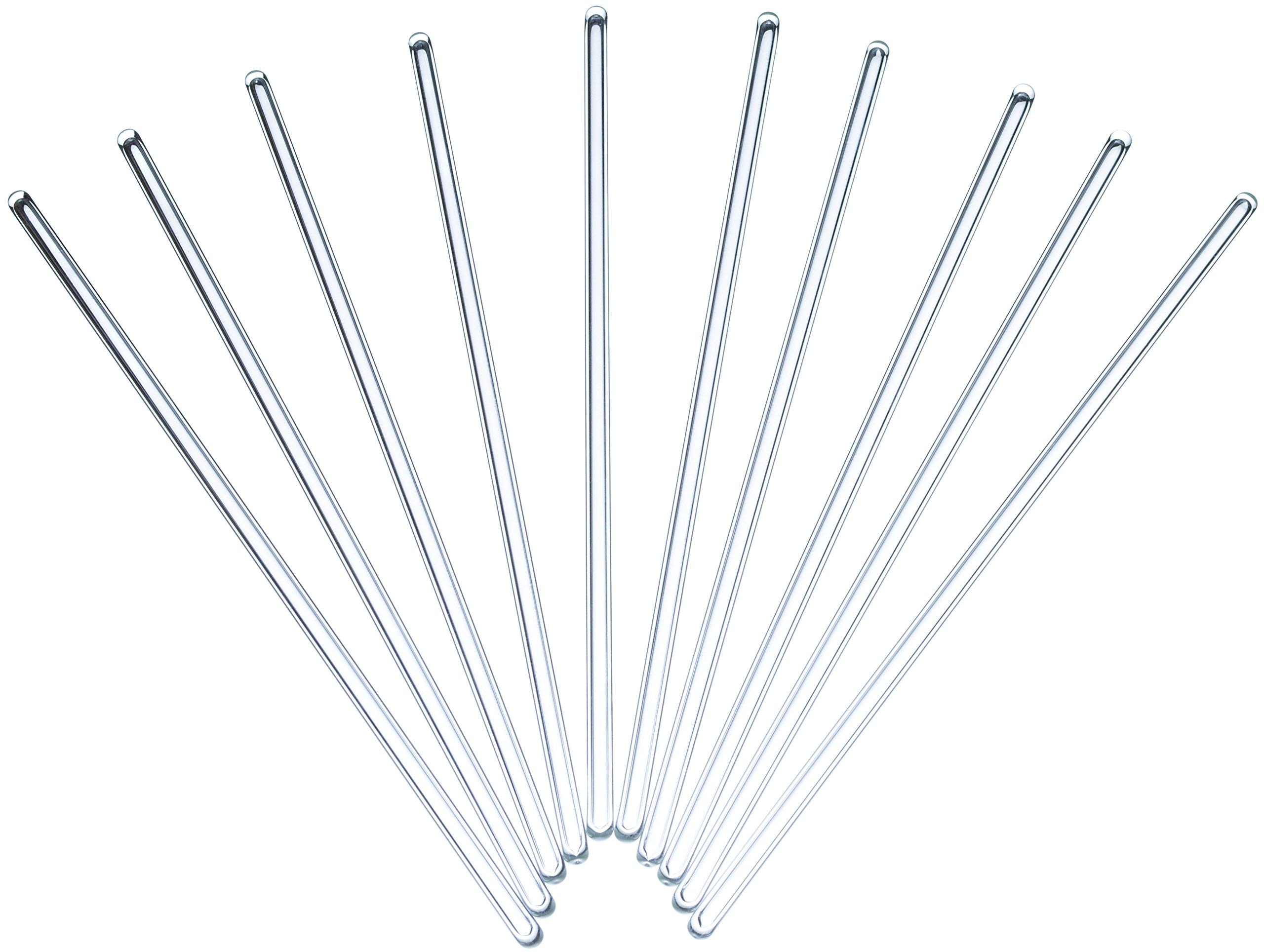 Glass Rod 9.8 inch Stirrer Glass 250 mm Glass Stirring Rod Pack 10 pcs