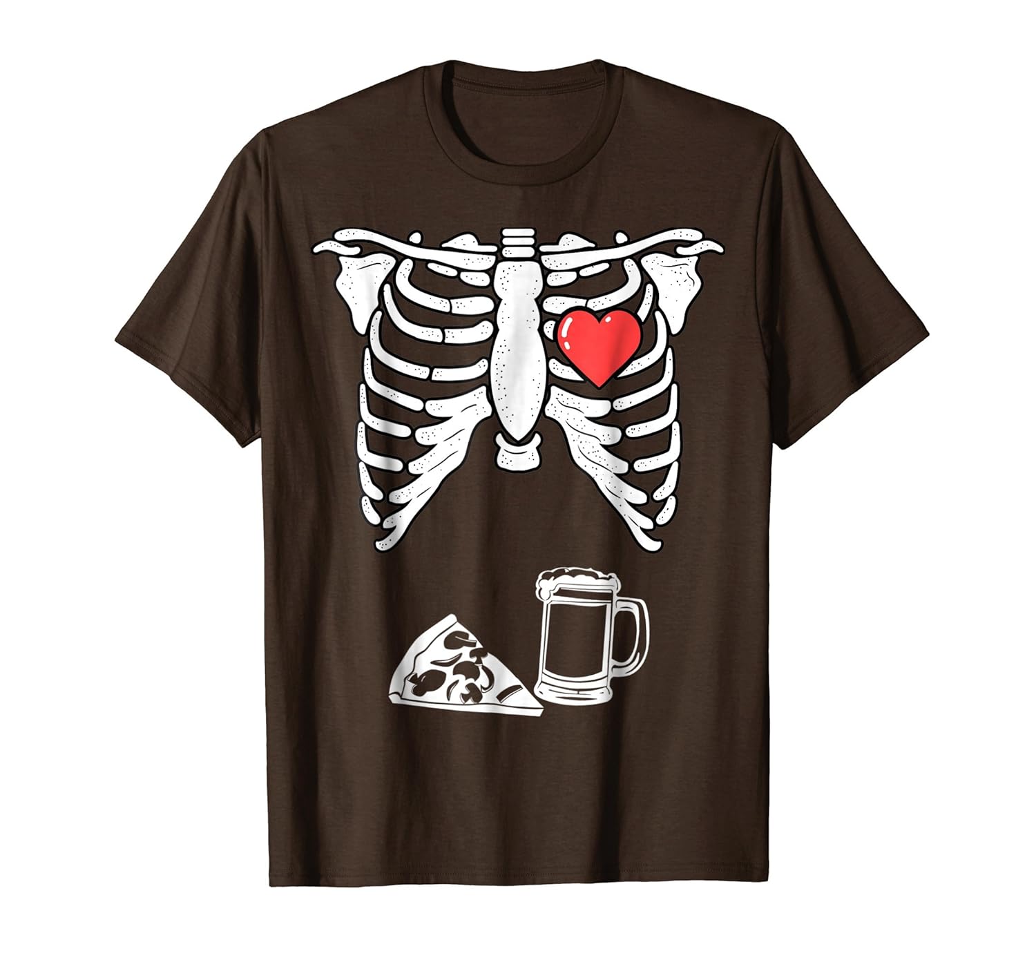 Skeleton Pregnancy Pizza Beer Shirt Xray Halloween Soon Dad-ANZ