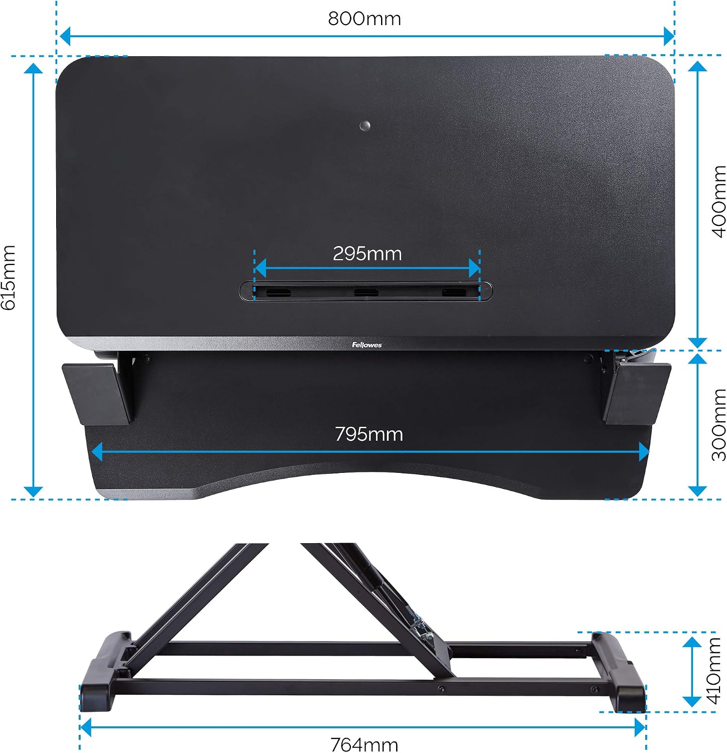 Fellowes Corsivo Easy To Assemble Height Adjustable Standing Desk Converter for Home and Office - Image 5