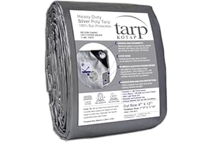 Kotap 8 x 12 Ft. Heavy-Duty Protection/Coverage Tarp, Superior Weave for Greater Longevity, 10-mil, Multi-Use, Waterproof, Si