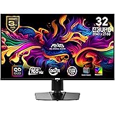 msi MAG 321UP QD-OLED 32-inch QD-OLED 3840 x 2160 (UHD) Computer Monitor, 165Hz, Adaptive-Sync, HDMI, Display Port, VGA Port, VESA Mountable, Tilt, Height Adjustable, Speaker, 0.03ms, Black