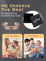 Jeracol Copper Magnetic Bracelet for Men Women 3500 Gauss 18 Magnets Gift Box view 6
