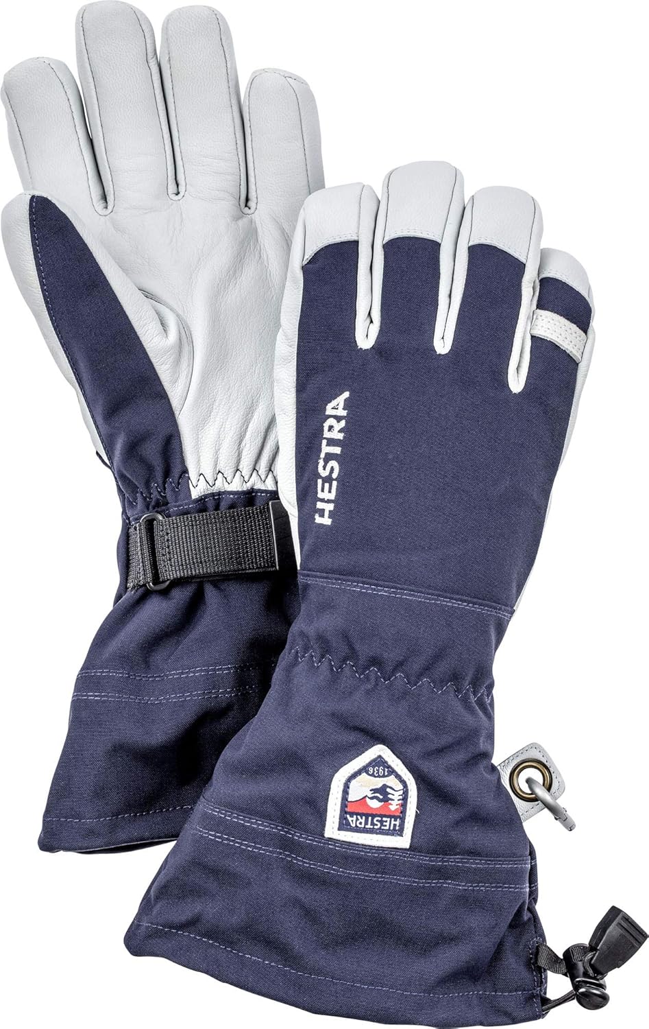 Hestra Army Leather Heli Ski Glove - 5-Finger Snow Glove For Skiing & Snowboarding With Removable Liner