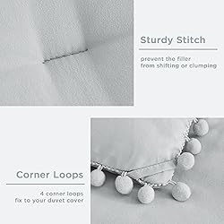 annadaif Light Grey Comforter Set Full Size, Pom