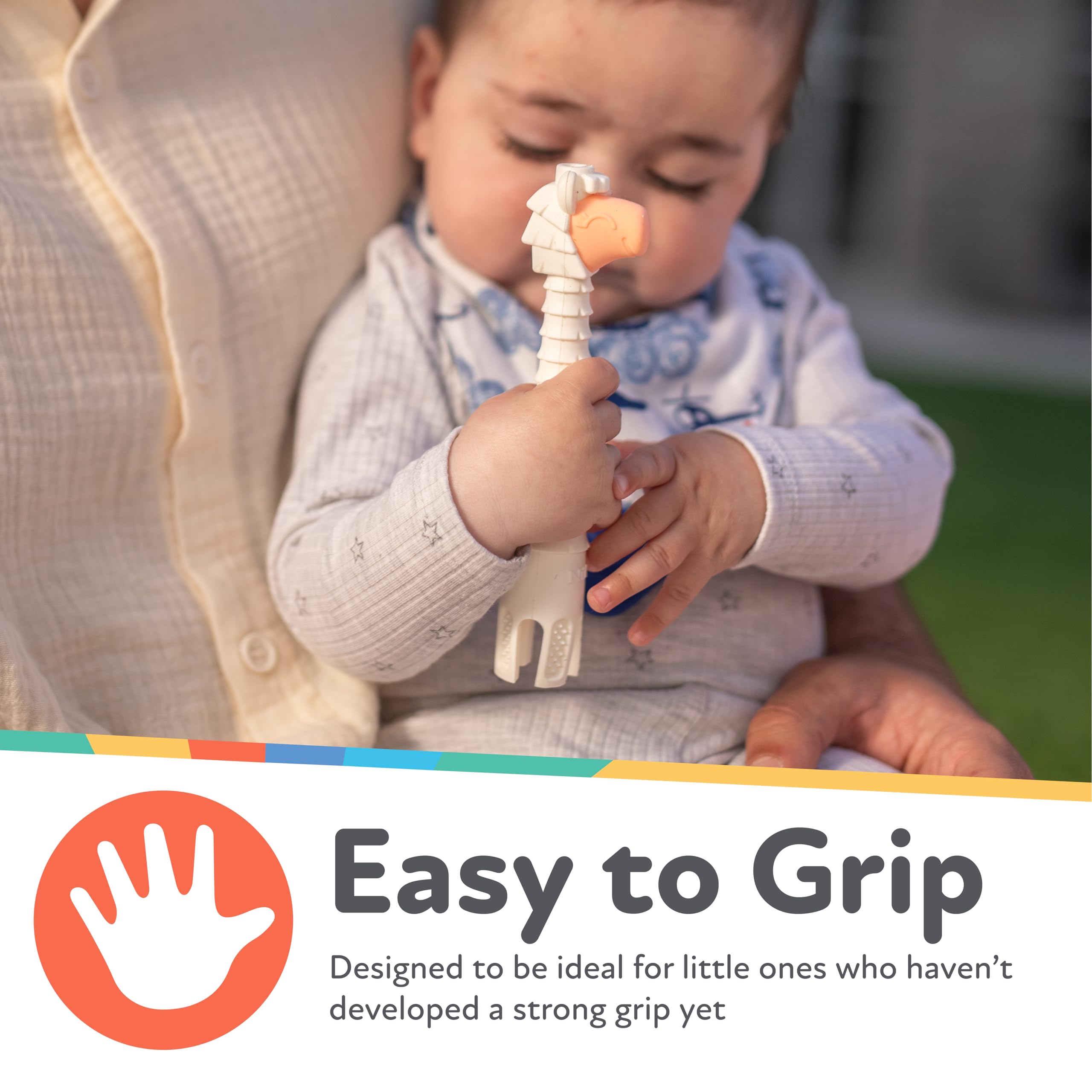 Nuby Tube Teether - (2-Pack) Baby Teething Toy - 3+ Months - Llama and Dinosaur - Baby Stocking Stuffer