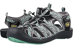 GRITION Hiking Sandals Women Closed Toe, Waterproof Lightweight Adjustable Hiking Athletic Sandals, Breathable For Beach Summer Adventure Comfortable Outdoor Sport