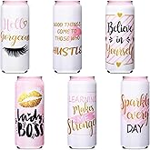 BBTO Christmas Slim Can Sleeves Reusable Neoprene Bottle Insulator Sleeve 12 oz Beverage Can Coolers for Energy Drink and Beer Cans 6 Pieces(Women Style)