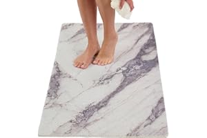 ENKOSI Anti Slip Shower Mat - Non Slip Shower Mats for Inside Shower - Large 47x24 Loofah Shower Floor Mat Non Slip - Bath Mat for Shower - Secure Mat Without Suction Cups (47x24 Marble Grey)