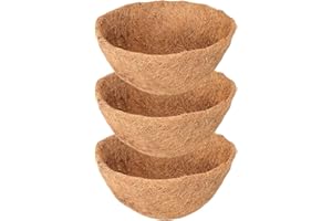 Legigo 3 Pack 12 Inch Hanging Basket Coco Liners Replacement, 100% Natural Round Coconut Coco Fiber Planter Basket Liners for Hanging Basket Flowers/Vegetables