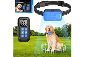 CPPSLEE Wireless Fence for Dogs, Electric Dog Fence with Rechargeable Receiver Collar, Wireless Dog Fence System, IPX7 Waterproof Design, Adjustable Range Up to 1000 ft