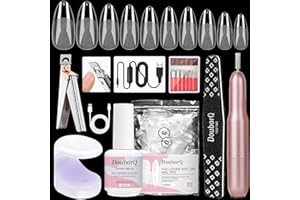 Major Dijit Gel Nail Kit - Beginner Gel Nail Set with Nail Drill, 0.5oz 4-in-1 Nail Glue, 500PCS Almond Nail Tips, UV Lamp for Nail Extension & Art