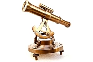 ALADEAN Brass Alidade Decorative Telescope 4" with Base Compass Gifts (4 Inch)