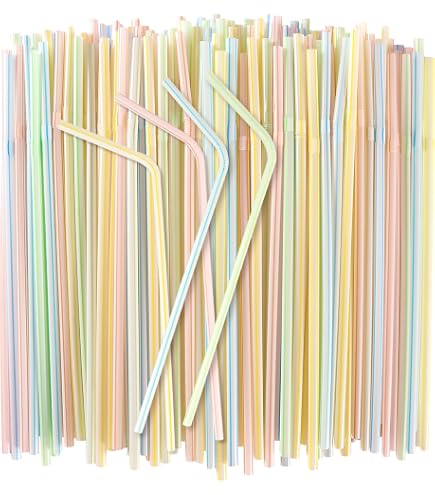 100 Pailles Papier Biodégradables Colorées – 4 Designs Festifs (Or & Vert) – Anniversaire, Mariage, Baby Shower