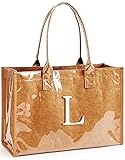 KALIDI PVC Tote Bag Women’s Kraft Paper Work