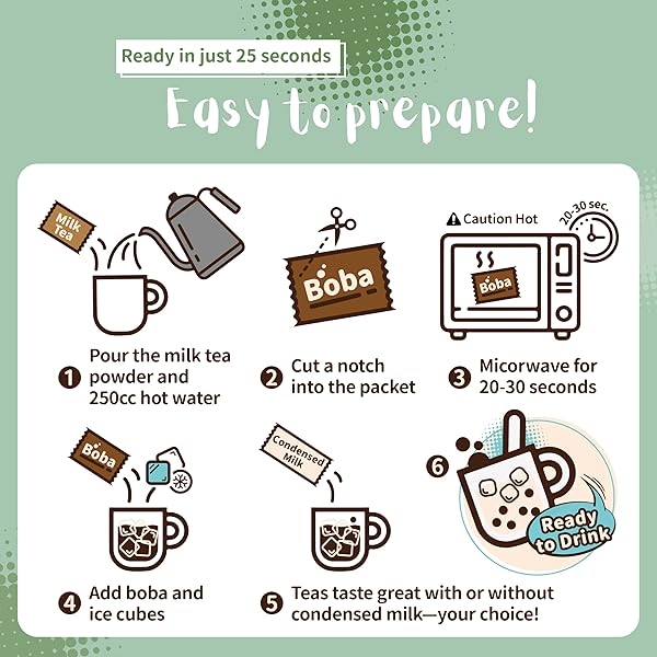 FLAVFAR THAI MILK TEA KIT – NOW WITH NO ADDED CONDENSED MILK | INSTANT BROWN SUGAR BOBA, LOW CALORIE, AUTHENTIC BUBBLE TEA FROM TAIWAN – 5 SERVINGS