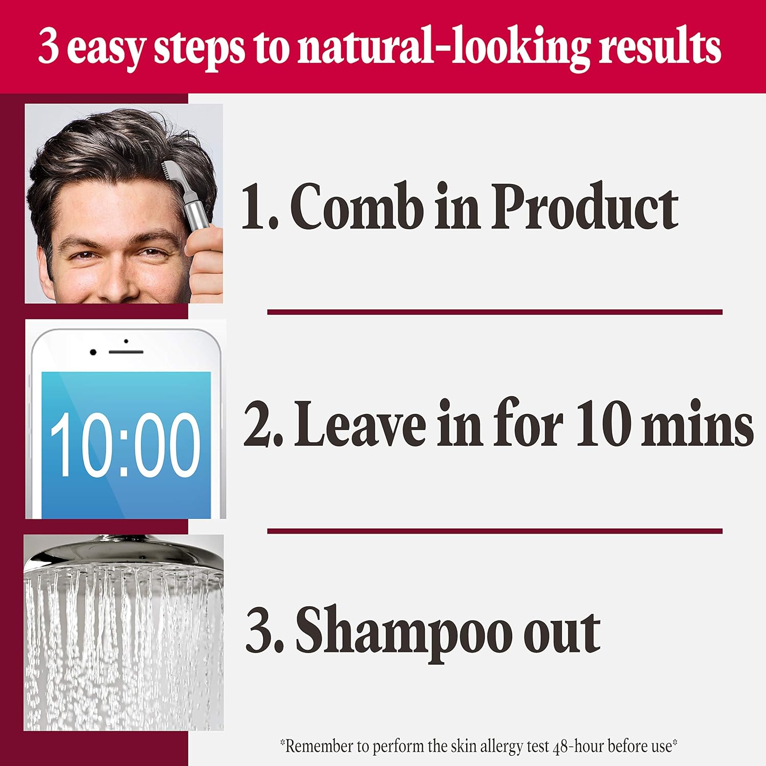 Just for Men Easy Comb-In Color (Formerly Autostop), Gray Hair Coloring for Men with Comb Applicator - Sandy Blond, A-10 - Pack of 3 (Packaging May Vary) : Beauty
