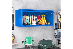 LISSIMO Wall Mount Metal Cabinet,Wall Hanging Storage Cabinets with Up-Flip Doors,Lockable Steel Tool Cabinet for Garage Basement