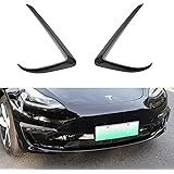 Xipoo Tesla Model 3 Front Fog Light Trim Cover 2pcs for Tesla Model 3 2017 2018 2019 2020 2021 (ABS Carbon Fiber)