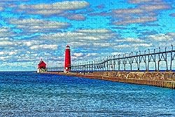 Lighthouse Crisp Point Michigan USA Jigsaw Puzzle